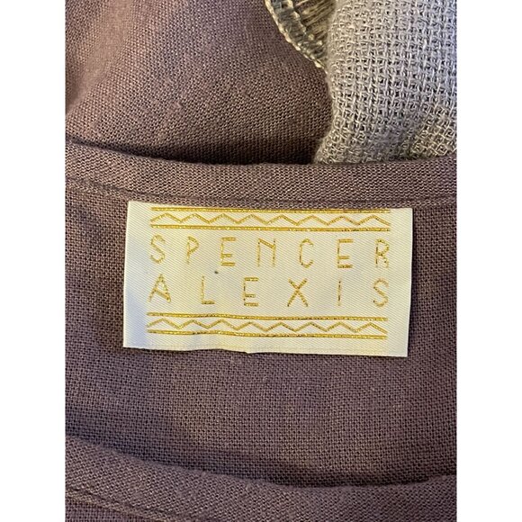 Vintage Spencer Alexis maxi dress & jacket rosette applique sz 12 USA lavender f - Picture 13 of 16